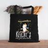 MoonWorks Cotton Tote Bag, Unicorn on Swing, “I’ve Had Enough, I’m Going Swinging,” Black view 3