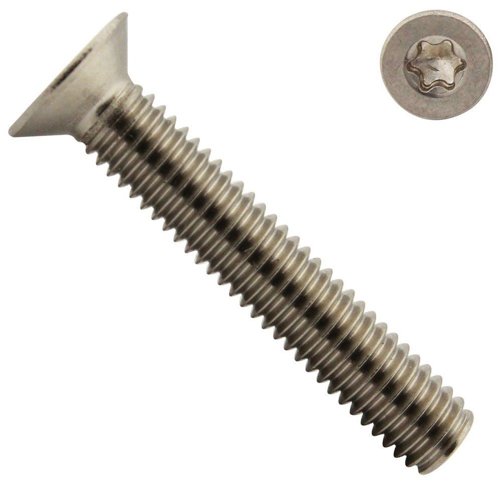 SC-Normteile Countersunk TX Screws M8x20, A2 Stainless Steel, 100-Pack