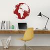 WANDKINGS Wall Decal – Globe Oceans – 90 x 90 cm – Dark Red view 2