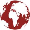 WANDKINGS Wall Decal – Globe Oceans – 90 x 90 cm – Dark Red view 3
