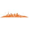 WANDKINGS Wall Decal – Munich Skyline (Without River) – 160 x 39 cm – Orange – 6 Sizes & 35 Colors view 3