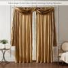 Elrene Athena Faux Silk Crinkle Curtain Set with Valance, 52 x 108 in, Gold view 3