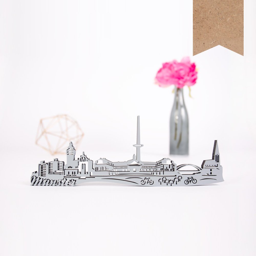 Kleinlaut 3D Wooden Münster Skyline Decor - Natural - 35 x 14.1 cm