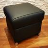 Quattro Meble Black Genuine Leather Storage Ottoman, 60 x 55 x 40 cm view 2