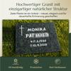 designgrab OlivL001 40 x 40 x 10 cm Olive Green Granite Grave Slab with Inscription view 3