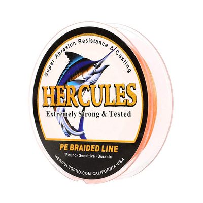 HERCULES Super Cast Braided Fishing Line, 100 m–2,000 yd, 10–300 lb, 8-Strand PE Line
