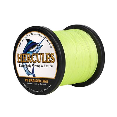 HERCULES Super Cast Braided Fishing Line, 100 m–2,000 yards, 10–300 lb Test, 8-Strand PE Braid