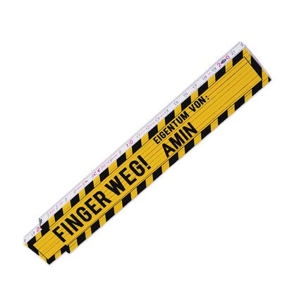 Folding Ruler with the Name Amin and “Keep Away! Property of Amin” Design for Men