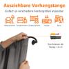Amazon Basics Curved Indoor Curtain Rod, Adjustable, 122–224 cm, Black view 2