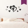 WANDKINGS Wall Decal – Double Heart with 6 Hearts – 130 x 59 cm – Aubergine view 1