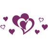 WANDKINGS Wall Decal – Double Heart with 6 Hearts – 130 x 59 cm – Aubergine view 3