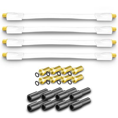 ARLI 4x Ultra-Slim White Window Feedthrough, 0.2 mm Flat Cable + 8 F Connectors + 8 Rubber Boots