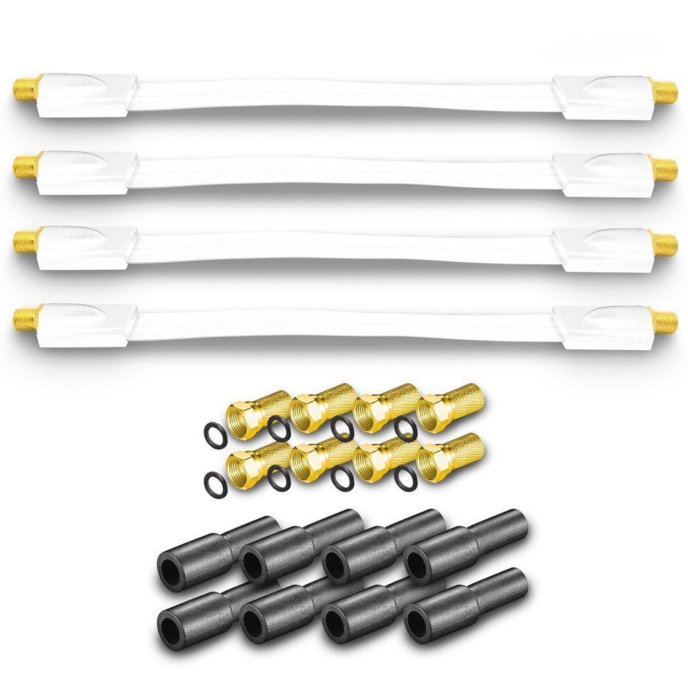 ARLI 4x Ultra-Slim White Window Feedthrough, 0.2 mm Flat Cable + 8 F Connectors + 8 Rubber Boots