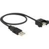 Delock 85461 0.5 m USB-A Male to USB-A Female Cable, Black view 1