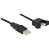 Delock 85461 0.5 m USB-A Male to USB-A Female Cable, Black view 2