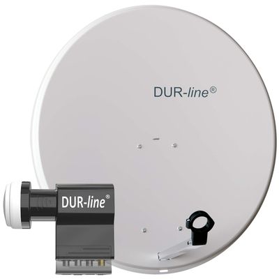 DUR-line MDA 80 Light Gray Digital 6-User Satellite Dish System with UK 104 Unicable LNB