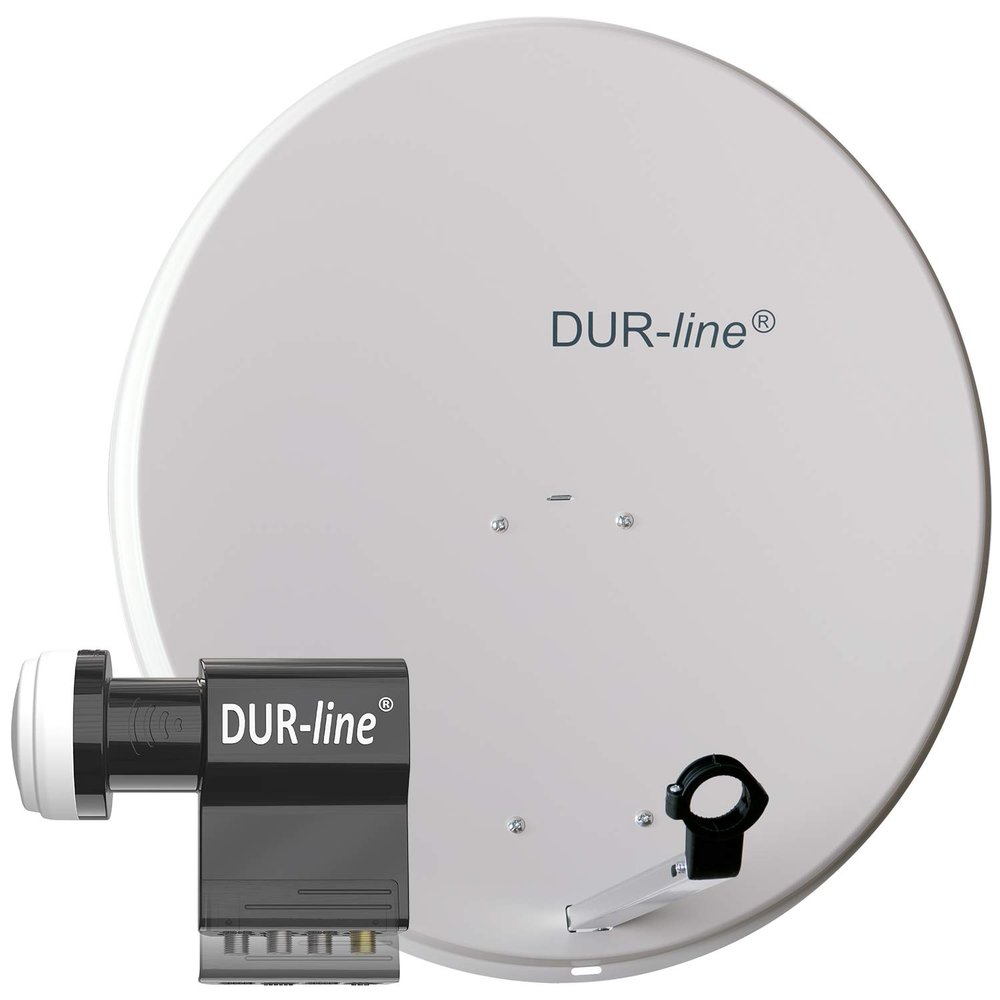 DUR-line MDA 80 Light Gray Digital 6-User Satellite Dish System with UK 104 Unicable LNB