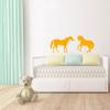 WANDKINGS Wall Decal – 2 Cute Horses – 135 x 56 cm – Pastel Orange view 2