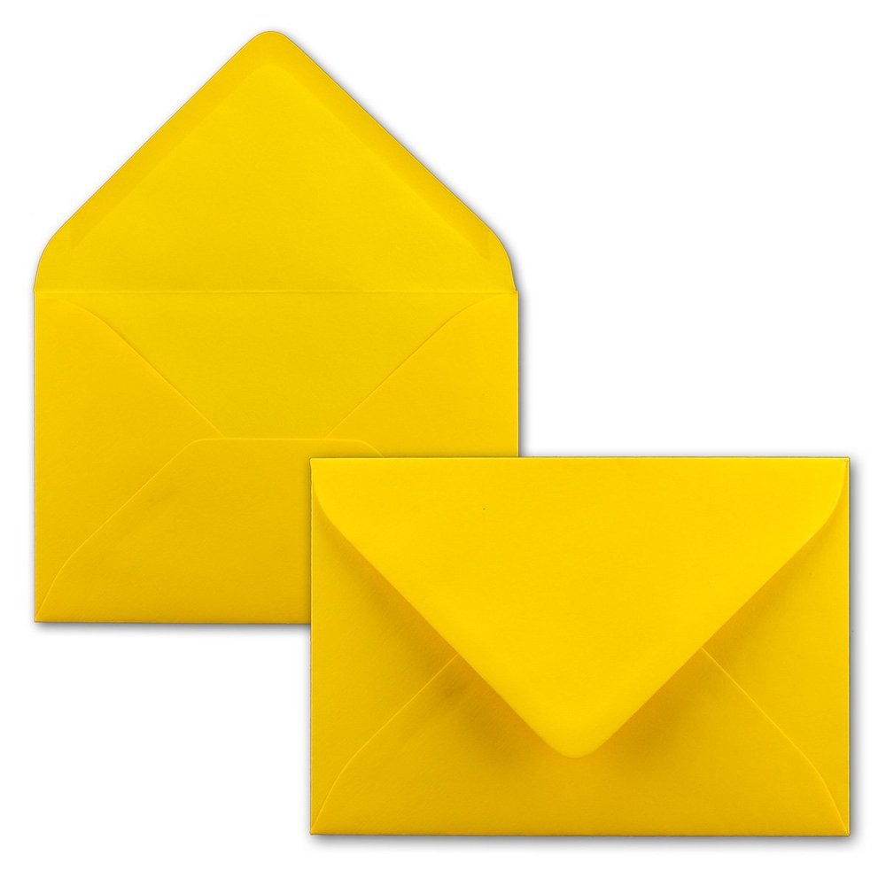 25 B6 Envelopes, Honey Yellow, 12 × 17.5 cm, Wet Adhesive, 120 gsm