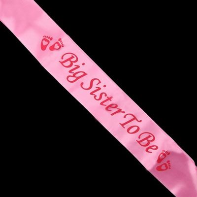 Bodhi2000 Satin Sash for Baby Shower, Pink, Big Sister To Be