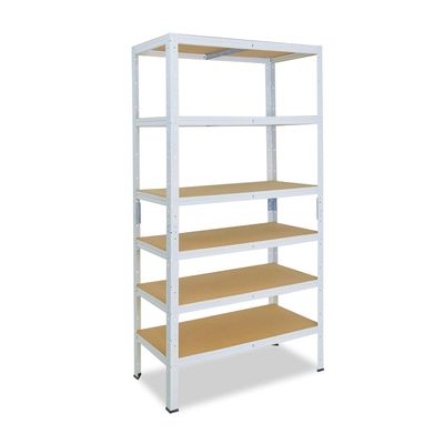 shelfplaza Home 200 x 80 x 60 cm Heavy-Duty Shelving Unit, White, 6 Shelves, 145 kg Each