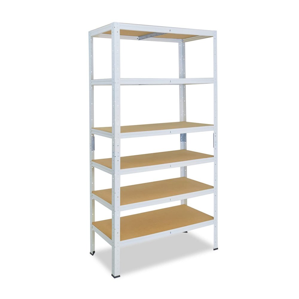 shelfplaza Home 200 x 80 x 60 cm Heavy-Duty Shelving Unit, White, 6 Shelves, 145 kg Each