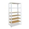 shelfplaza Home 200 x 80 x 60 cm Heavy-Duty Shelving Unit, White, 6 Shelves, 145 kg Each view 1