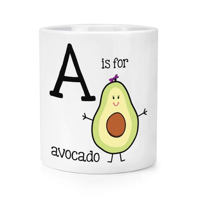 Letter A Is for Avocado Makeup Brush and Pencil Holder