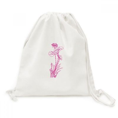 DIYthinker Lotus Leaf Lotus Flower Reed Plant Canvas Backpack Travel Shopping Bag