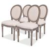 vidaXL Dining Chairs 4 pcs. Cream Fabric view 1