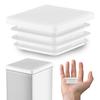 EMFA Ribbed Plugs 30 x 30 mm White for Square Tubes, 10-Pack view 1