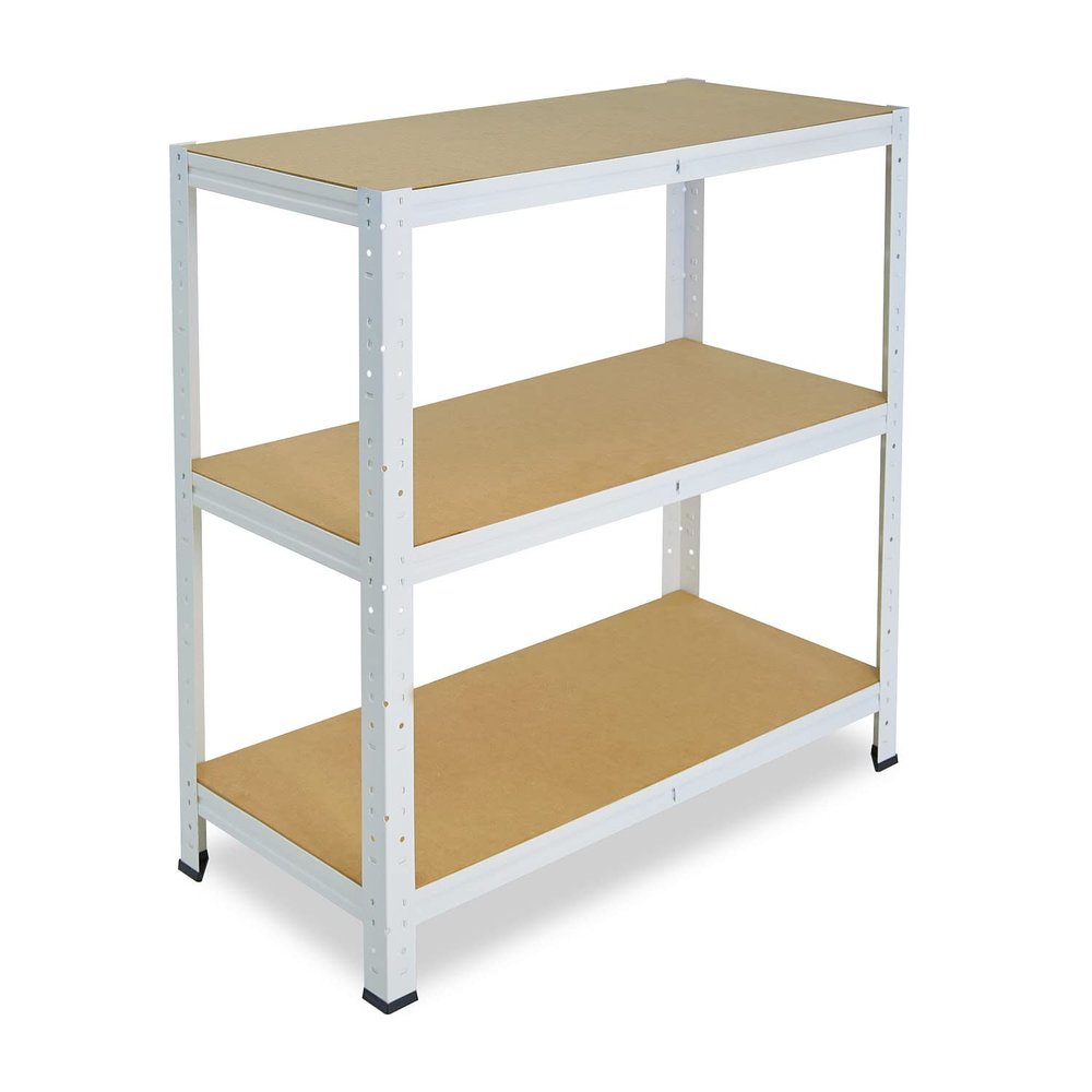 shelfplaza Home 90x70x30 cm Heavy-Duty Shelving Unit, White, 3 Shelves, 175 kg Each