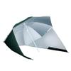 Outsunny 2-in-1 Wind-Resistant Beach Umbrella with Side Walls, 210 cm, Dark Green view 1