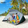 Outsunny 2-in-1 Wind-Resistant Beach Umbrella with Side Walls, 210 cm, Dark Green view 2