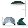 Outsunny 2-in-1 Wind-Resistant Beach Umbrella with Side Walls, 210 cm, Dark Green view 3