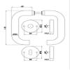 U-Shape Door Handle Set PS-TEC 01, Round Roses, BB Keyhole, Satin Stainless Steel, Door Thickness 36–45 mm, 8 mm Spindle view 2