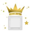 Light Switch Sticker “Little Crown with Stars” by Wandtattoo-Loft, 30 Colors, Light Green view 1