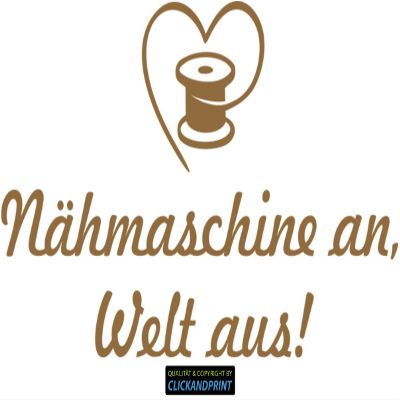 CLICKANDPRINT “Sewing Machine On, World Off” Wall Decal, 240 x 59.4 cm, Copper