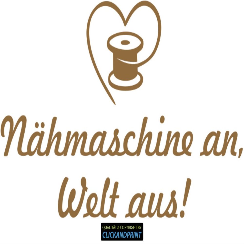 CLICKANDPRINT “Sewing Machine On, World Off” Wall Decal, 240 x 59.4 cm, Copper