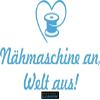 CLICKANDPRINT “Sewing Machine On, World Off” Wall Decal, 20 x 11.4 cm, Light Blue view 1