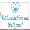 CLICKANDPRINT “Sewing Machine On, World Off” Wall Decal, 20 x 11.4 cm, Light Blue view 3