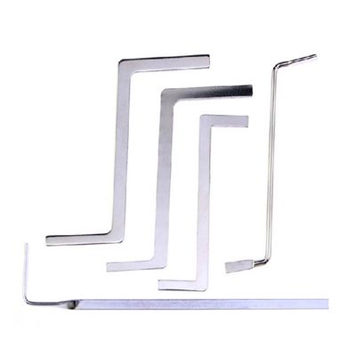 GEO-VERSAND 5 Top Tension Wrenches for Lockpicking, Silver, 10357