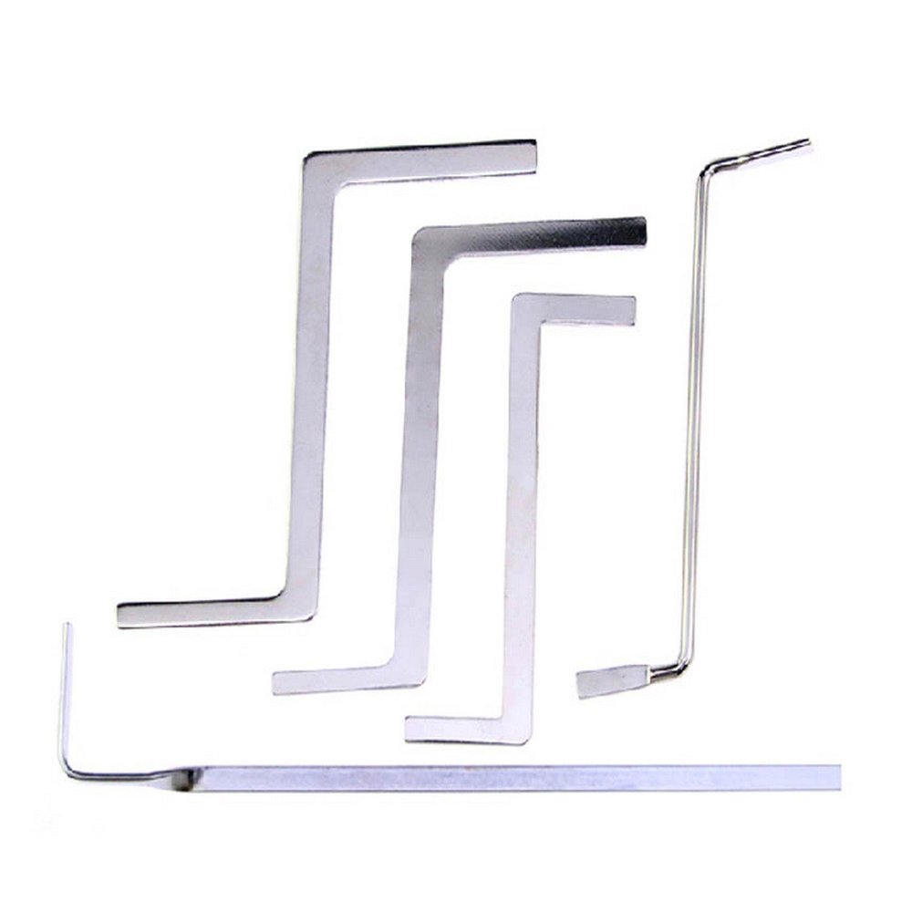 GEO-VERSAND 5 Top Tension Wrenches for Lockpicking, Silver, 10357