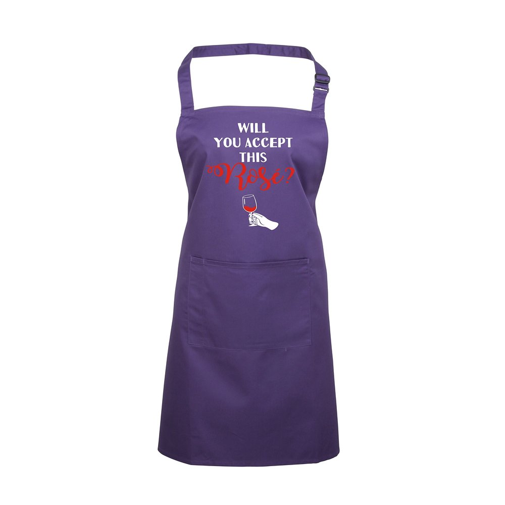 Edward Sinclair Will You Accept This Rosé Cooking/Baking Apron?, Purple, One Size