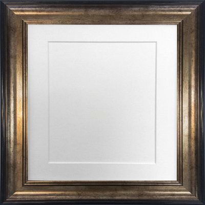 FRAMES BY POST Scandi Picture Frame, with White Mat, 15.2 x 10.2 cm, Black/Gold