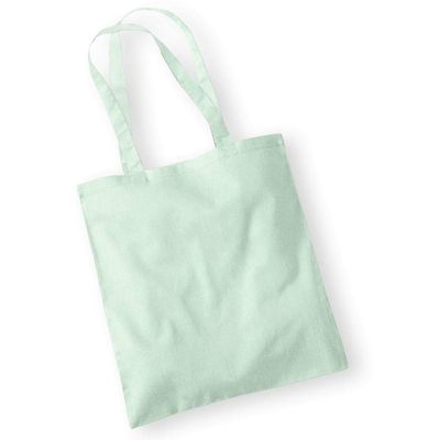 Westford Mill - Cotton Tote Bag with Long Handles / Pastel Mint, One