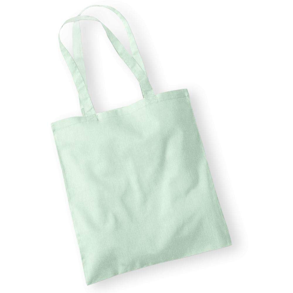 Westford Mill - Cotton Tote Bag with Long Handles / Pastel Mint, One