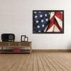 Framed Canvas Print, American Flag, Stars and Stripes, 50 x 70 cm, Modern Black Style view 2