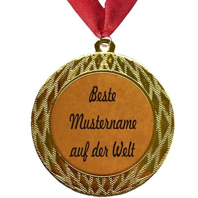 Larius Medal with Name or Custom Text, Name Day, Anniversary or Birthday Gift, 70 mm