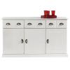 IDIMEX Paris Solid Pine Sideboard in White with 3 Doors and 3 Drawers view 1